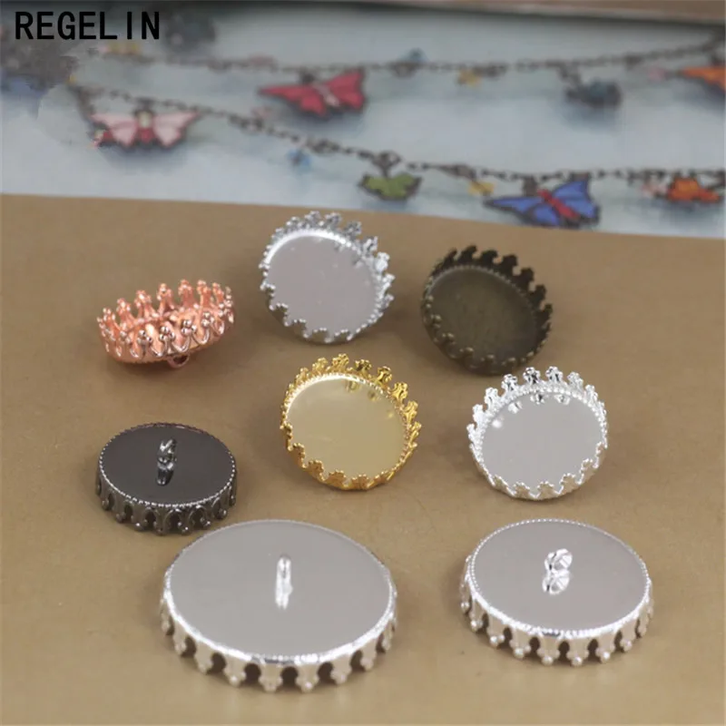 REGELIN wisiorek ustawienie Cabochon baza taca Bezel puste 10 sztuk/partia Fit 12/15/20/25mm Cabochons DIY naszyjnik biżuteria akcesoria — zdjęcie 4