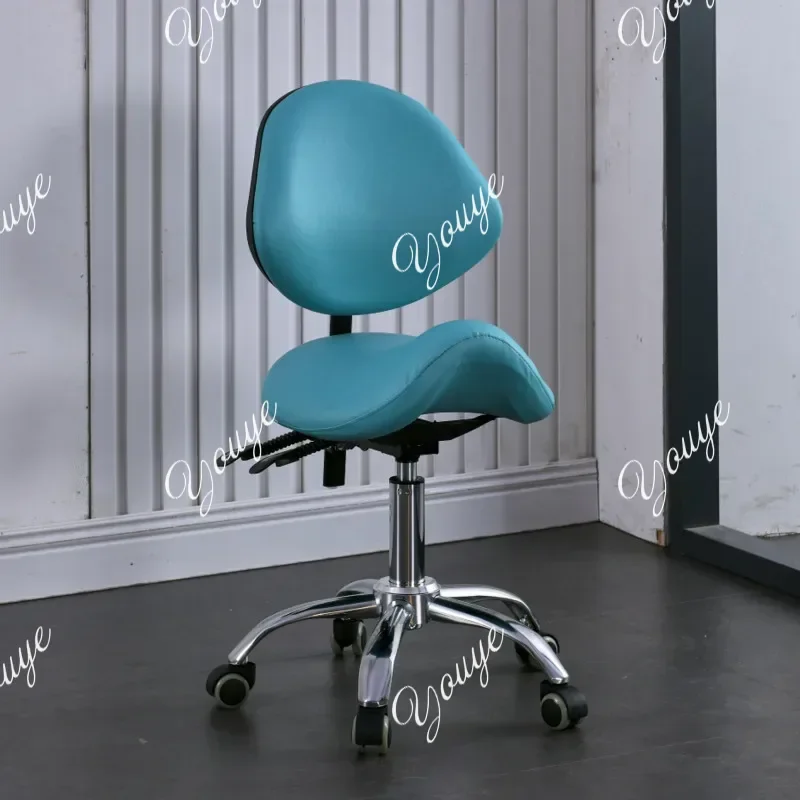 

Dental Practitioner Saddle Chair Rotating Beauty Salon & Barber Stool with Backrest Adjustable Makeup Chair for Comfortable Use