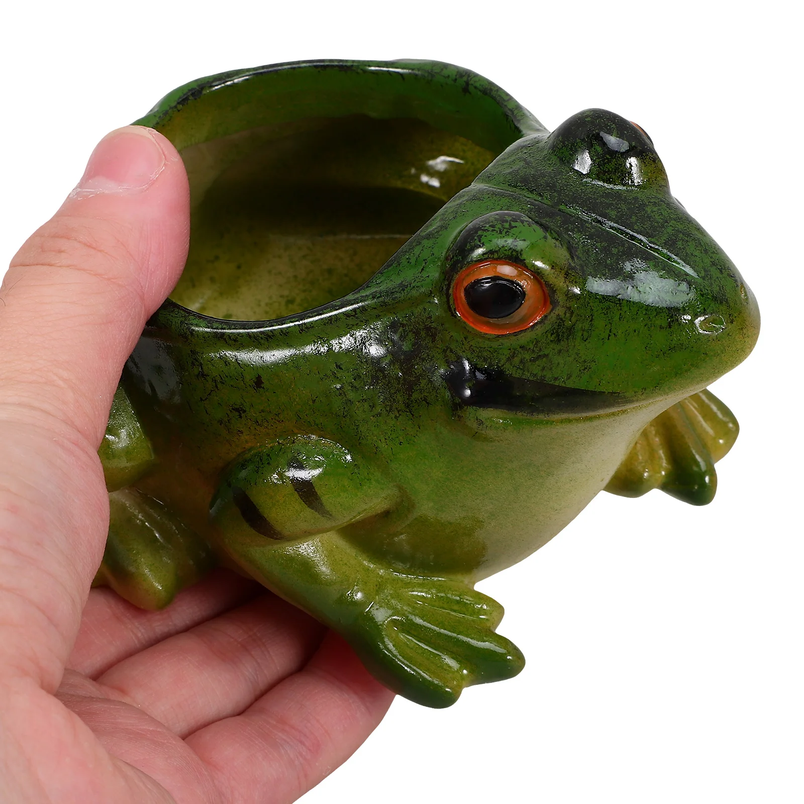 Artificial Succulent Green Plant Pot Small Flowerpot Decors Frog-Shaped Container Real