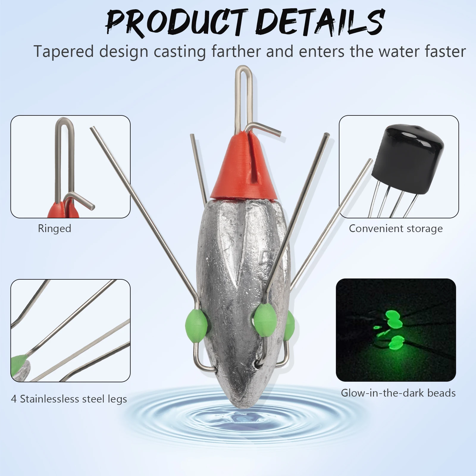 قطعتان من أثقال صيد السمك سبوت - مراجعة Surf Fishing Equipment وسعره