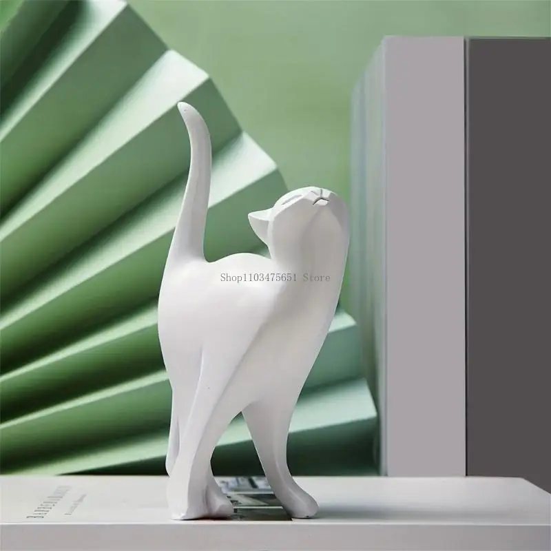 

Unique Handcraft Abstract Cats Sculpture Home Tabletop Decors Gift For Pet Lover