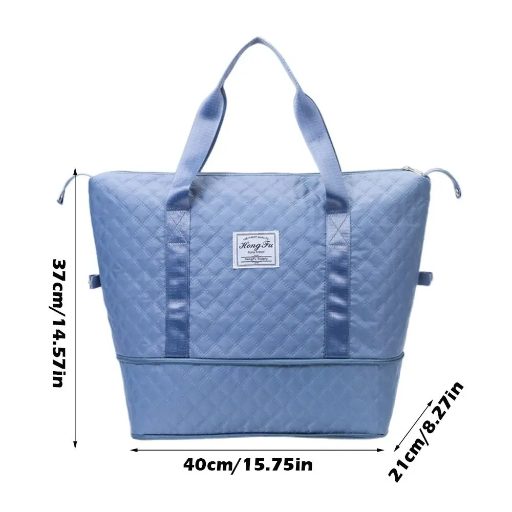 ใหม่กระเป๋าเดินทางขนาดใหญ่เปียกและแห้งแยกกระเป๋าถือพับได้กันน้ําไหล่กระเป๋ากระเป๋าเดินทางรถเข็น