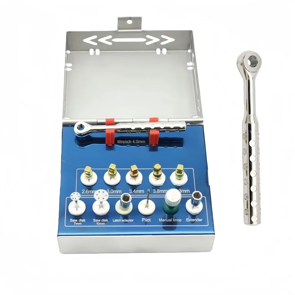 Kit d'expansion osseuse dentaire, 1 ensemble, greffe osseuse dentaire, poinçon tissulaire, scie trephine, disques, outils, équipements de laboratoire dentaire