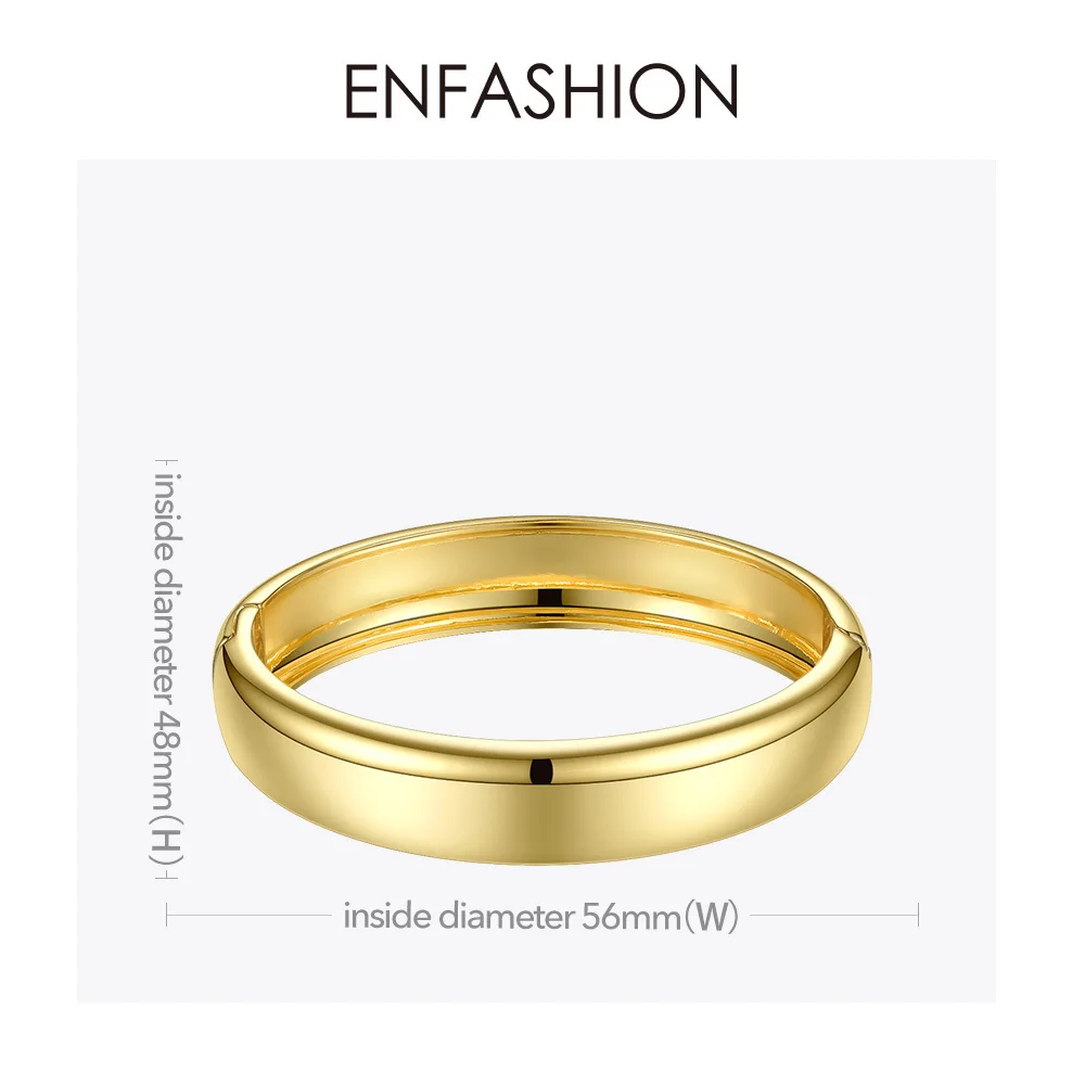 ENFASHION Blank Wide Cuff Bracelets For Women Accessories Gold Color Simple Minimalist Bangles Fashion Jewelry Wholesale B192029