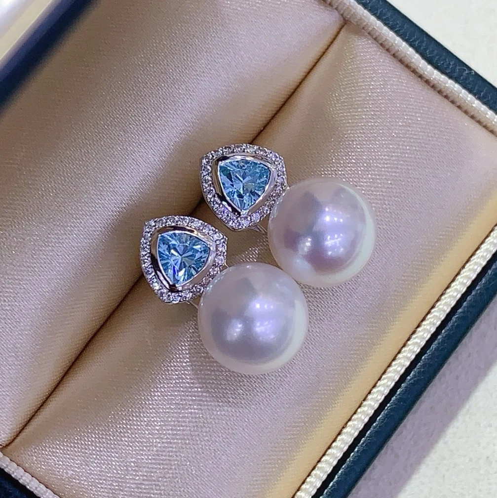 s925スターリングシルバー8kゴールドメッキパールイヤリングカラージルコニアカバーブレミッシュデザインファッショナブルラグジュアリージュエリーアクセサリー