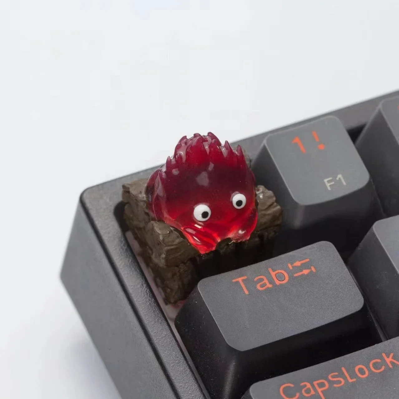 Calcifer Key Cap Resin Anime Keycaps Transmission Handmade Custom Artisan Keycaps for Mechanical Keyboard Accessories Gift MX