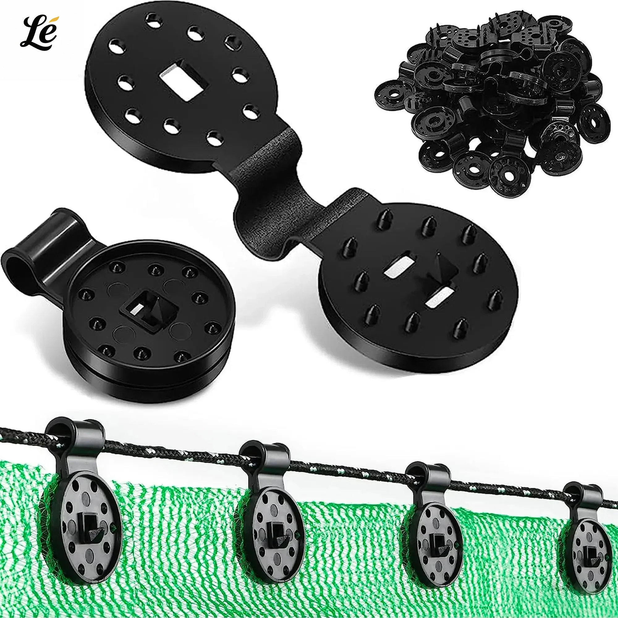 

100 Pcs Heavy Duty Sunshade Clips Windproof Canopy Locking Clips Reusable Black Plastic Tent Accessories For Shade Nets