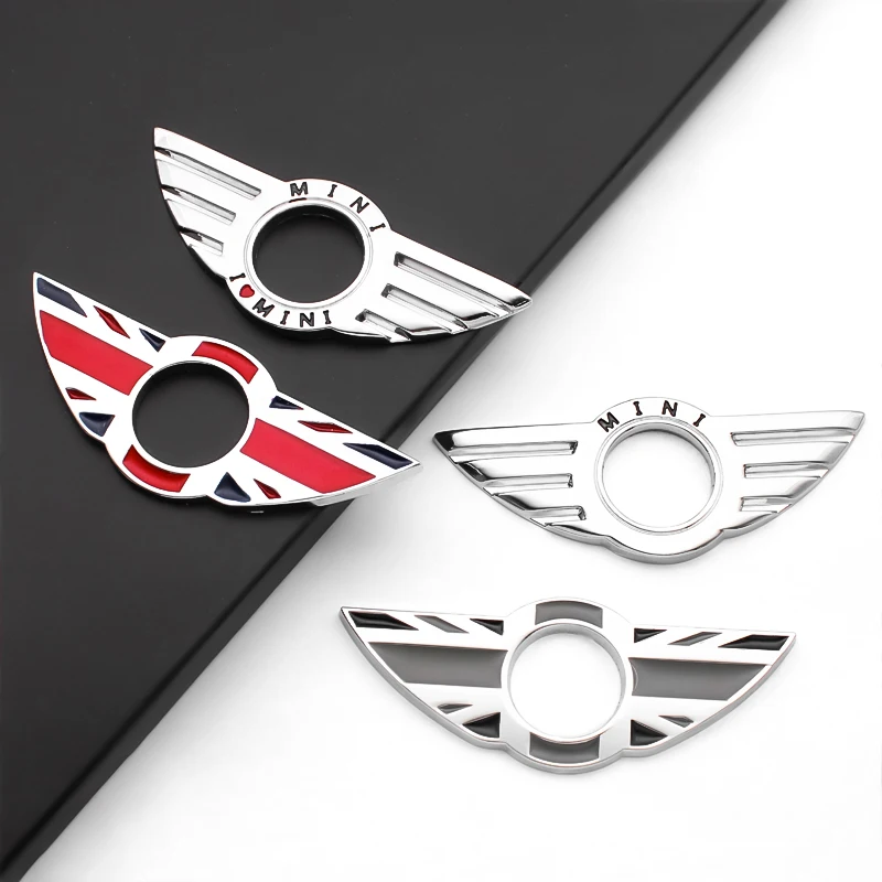 1Pcs 3D Metal Car Styling Door Pin Lock Wing Emblem Stickers Decor Accessories For Mini Cooper S JCW R53 R55 R56 R57 R60 F55 F56