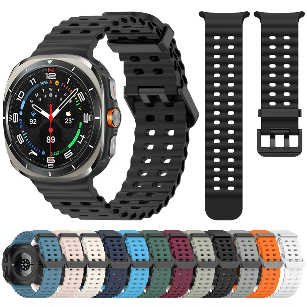 Correa deportiva Original de silicona para Samsung Galaxy Watch Ultra Marine, pulsera para GalaxyWatch Ultra de 47mm