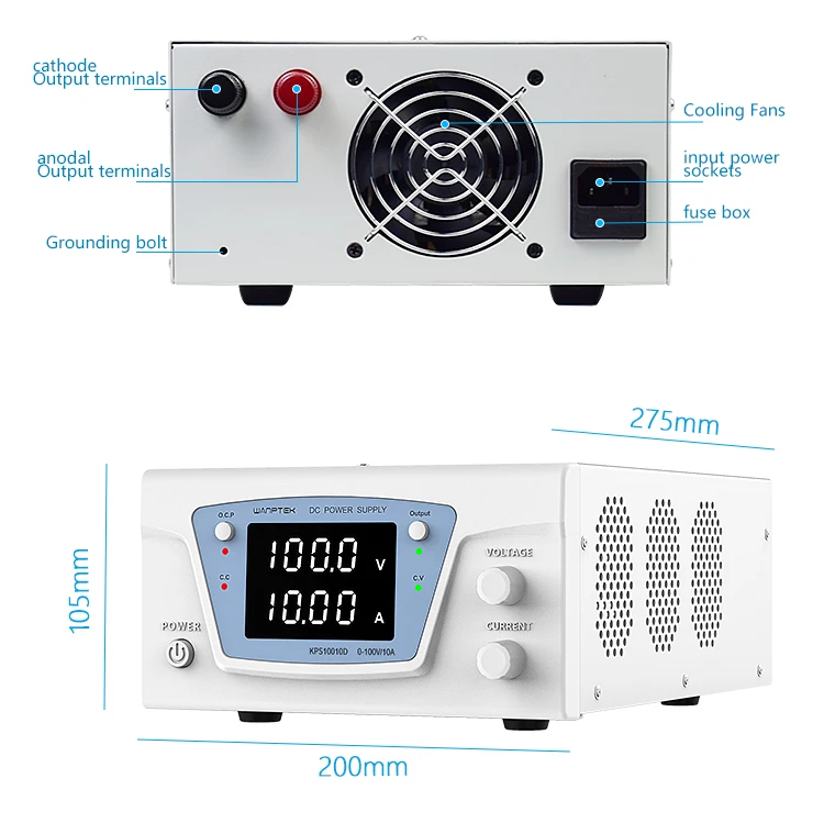

【2026】WANPTEK 100V 10A BENCH ADJUSTABLE POWER SUPPLY, LAB, REPAIR, DESIGN, TEST, MEASURE, SCHOOL, CHARGE, ELECTROPLATE, KPS10010