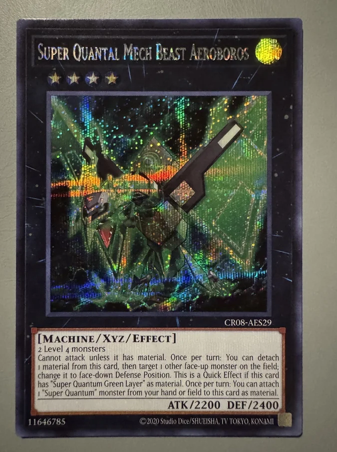 遊戯王-コナミ-デュエルモンスターズ-cr08-aes29-スーパー・クアンタル・メック・ビースト・エアロボロス-シークレット・アジアン・イングリッシュ・コレクション-ミントカード