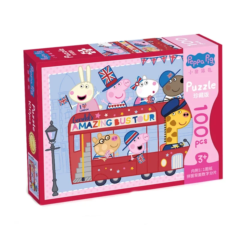 Kawaii Peppa خنزير لغز أنيمي الكرتون نموذج اللعب 3 إلى 6 سنوات التعليمية الأطفال 100 قطع كبيرة لغز سلم اللعب الهدايا #5