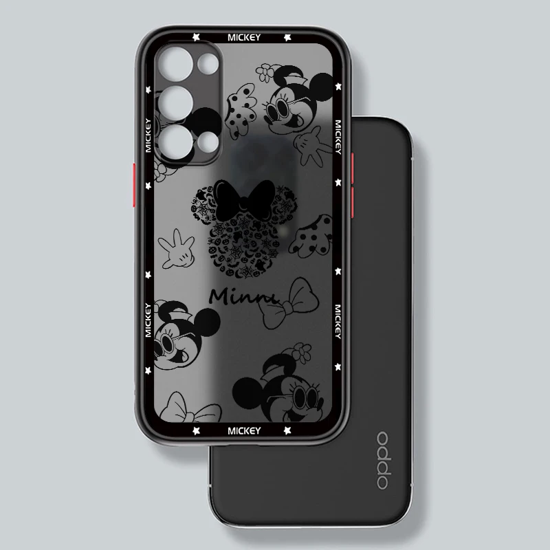 Искусство Диснея логотип Микки для Oppo A98 A78 A94 A76 A74 A73 A54 A53 2020 Reno 8 7 6 5 искусственная матовая полупрозрачная деталь