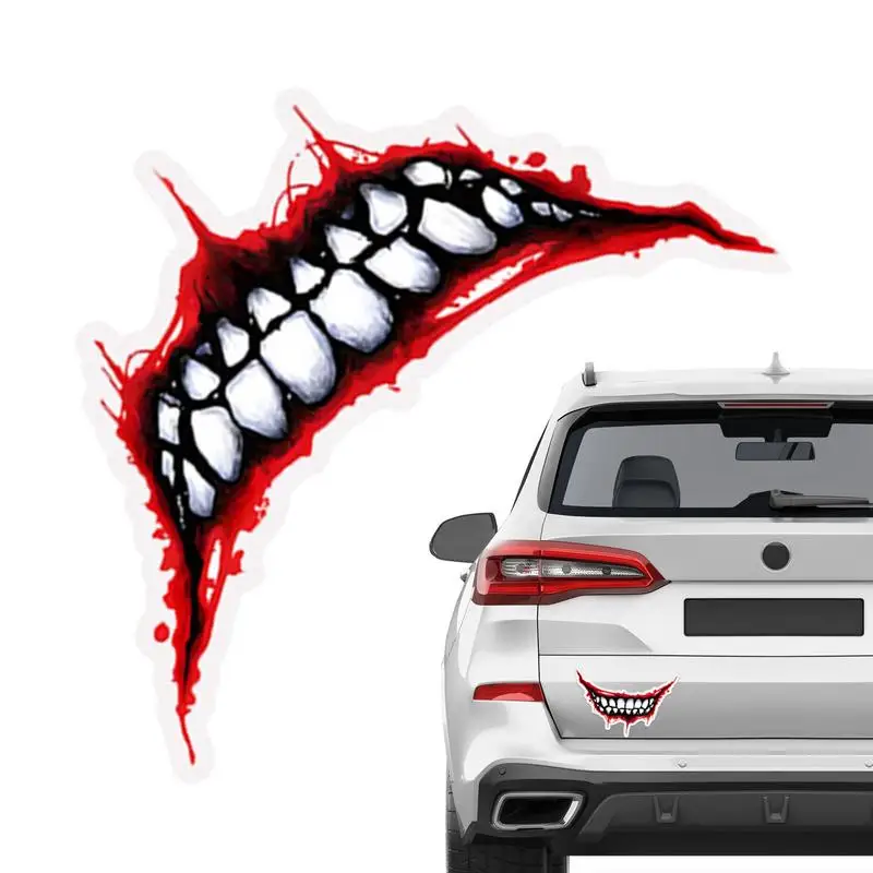 

Halloween Mouth Stickers Halloween Bloody Clown Teeth Car Exterior Decoration For Window Walls Door And Other Smooth Surfaces