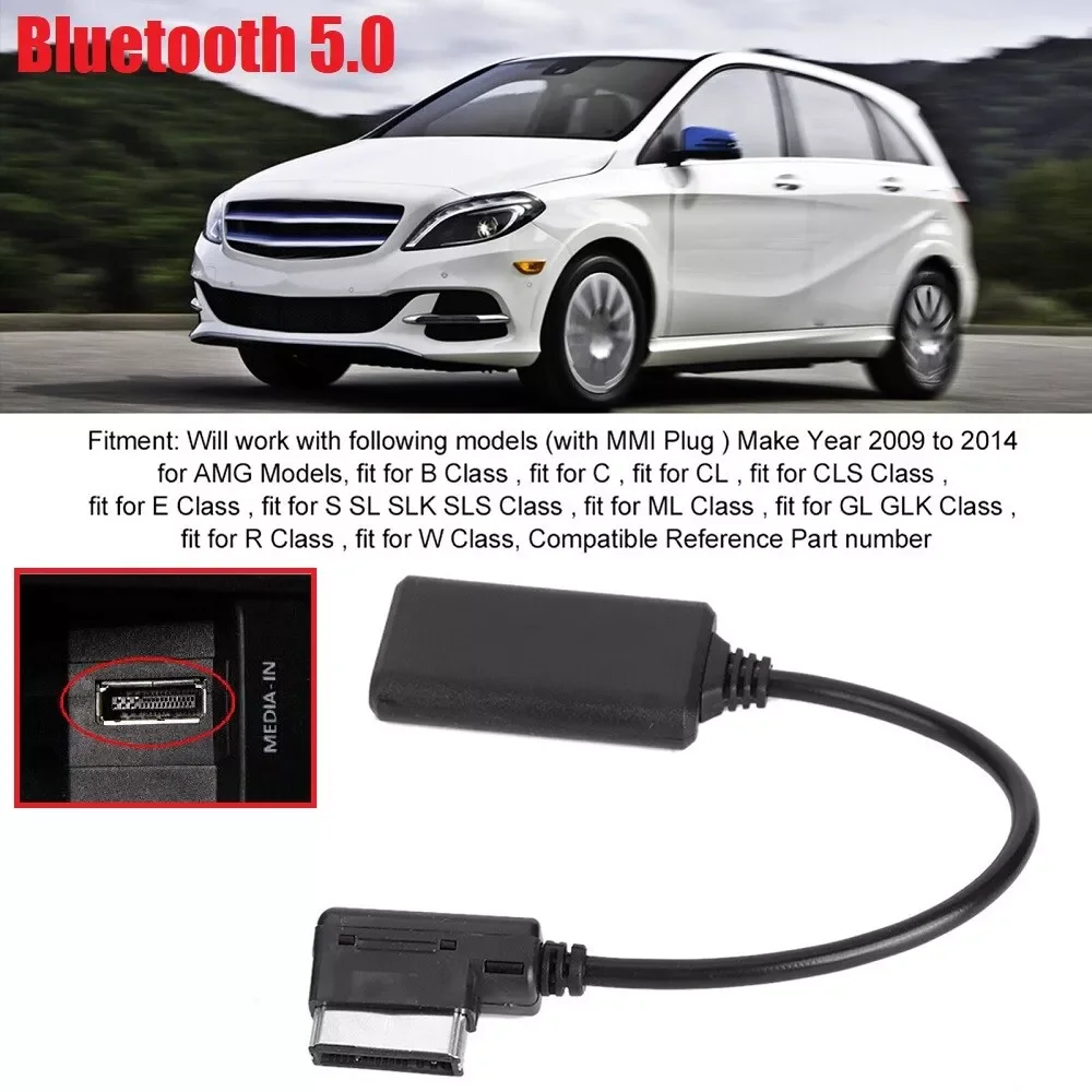 

Bluetooth Streaming Adapter Aux Cable Music Interface Adapter Cable Fits for Mercedes Benz A B C E SL Class MMI 3G