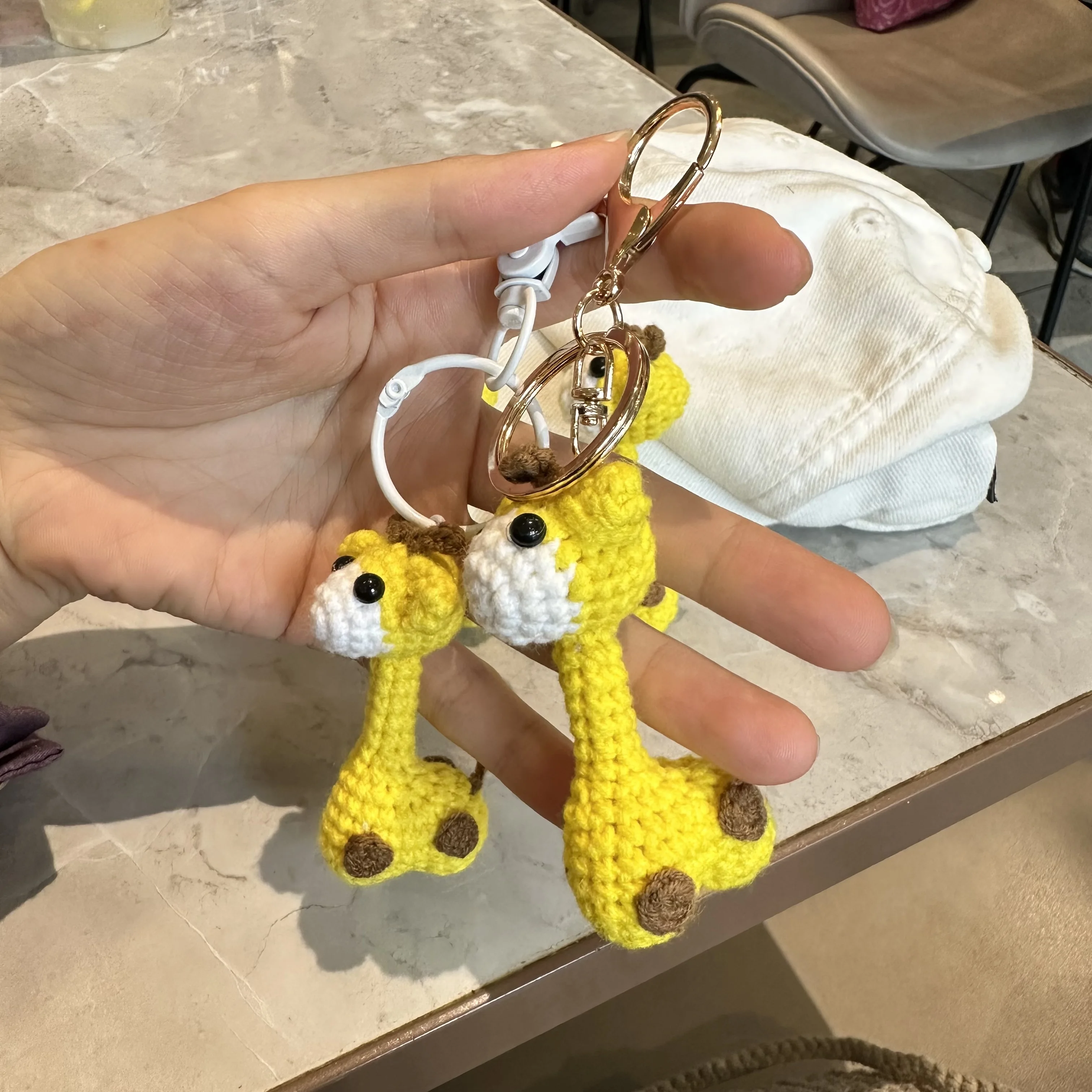 7cm Mini Handmade Wool Knitting Giraffe Doll Christmas Gift Home Room Decoration Ornamentspresent Keyring Jewelry Gift Wholesale