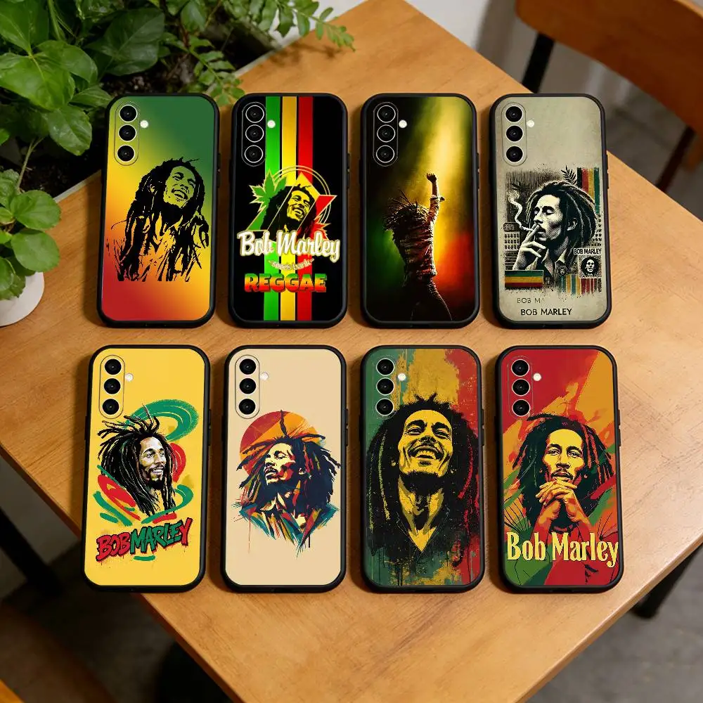 Bob-b M-marley  Phone Case Black Silicone Soft For Samsung Galaxy A73,A72,A71,A70,A53,A52,A51