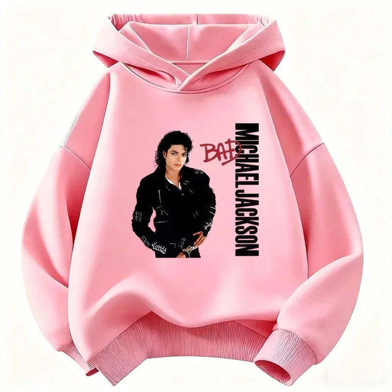 Michael Jackson Hoodie, suitable for boys and girls, warm and thick sweatshirt with vintage pop singer printed pattern
