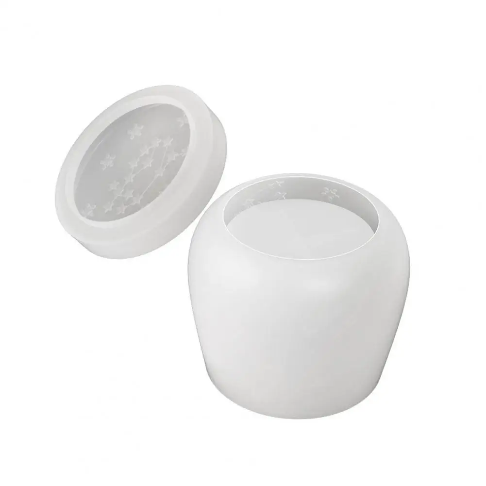 Silicone Mold Candle Holders Jars Resin Silicone Molds with Lids for Candle Holders Casts Epoxy Storage Bottles Candy Containers