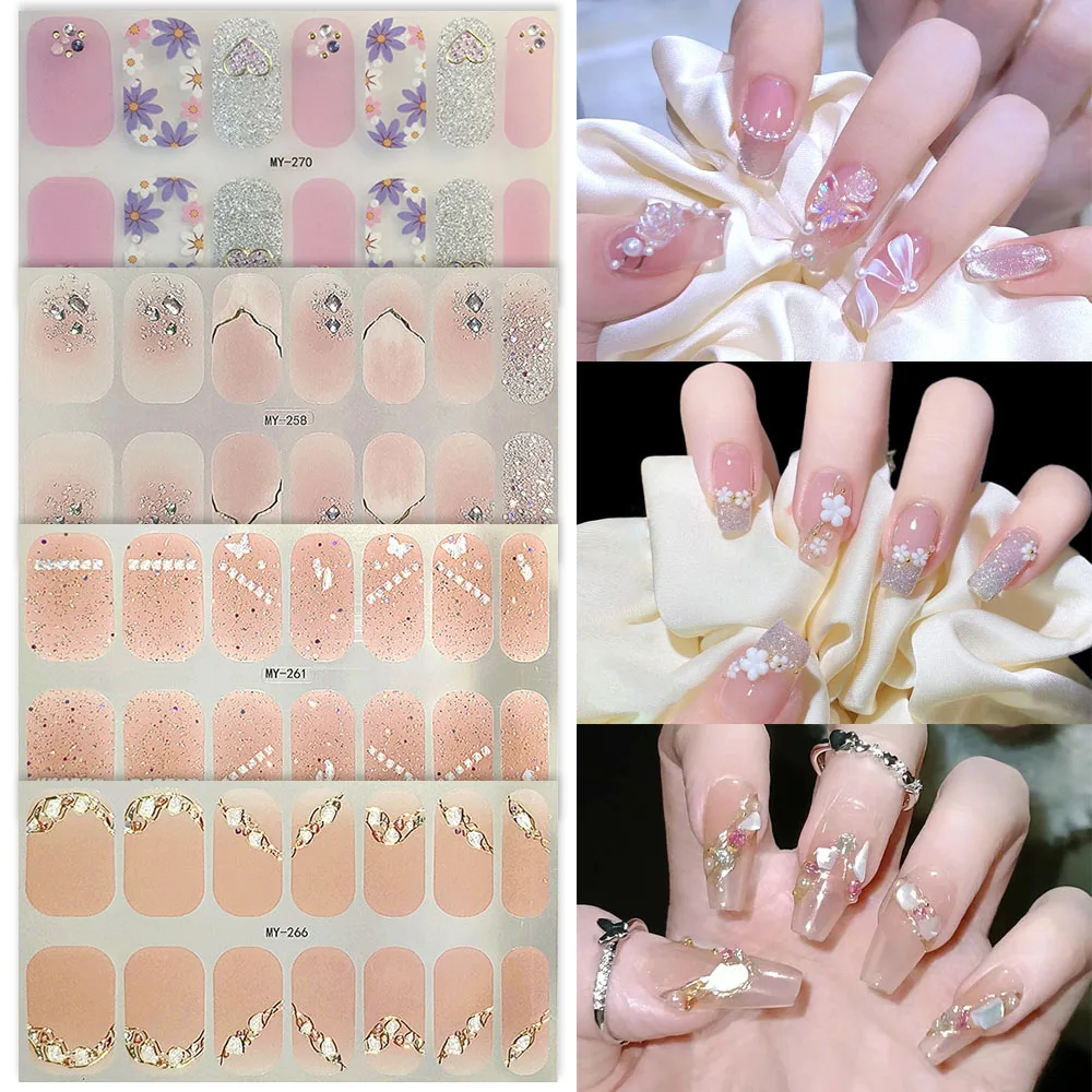 Pegatina de cobertura completa para uñas, decoración de manicura artística impermeable, decoración de uñas DIY, decoración de uñas, diamantes de