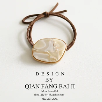 한국어 Ins 탄성 헤어 밴드 대리석 질감 탄성 넥타이 포니 테일 홀더 헤어 넥타이 여자 여자를위한 헤어 액세서리