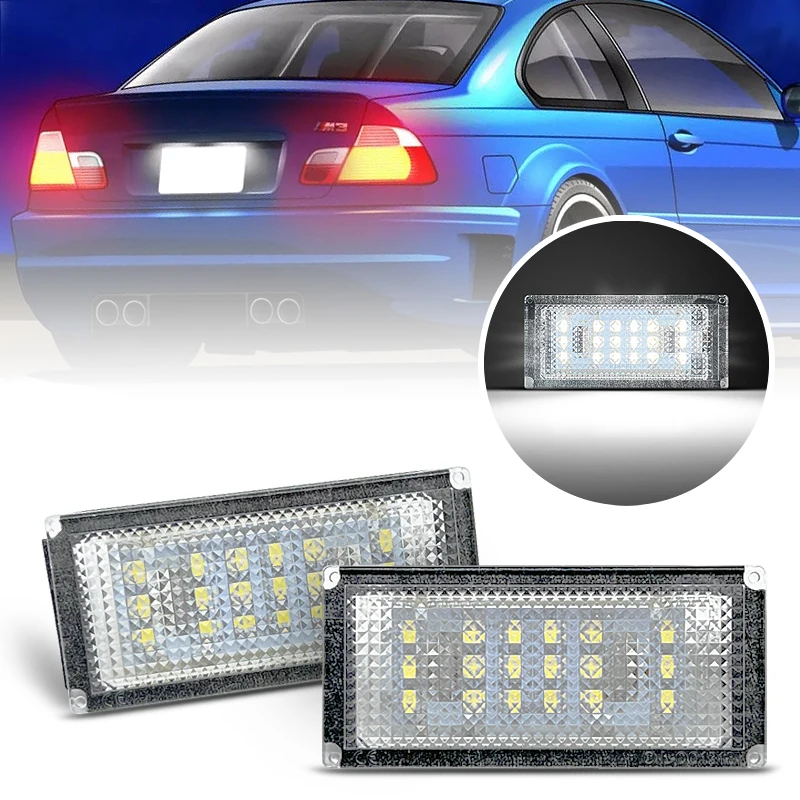 2Pcs LED License Plate Light For BMW E46 M3 2-Door Coupe Facelift 2004 2005 2006 Number Plate Lamp Replace OEM 51137113590