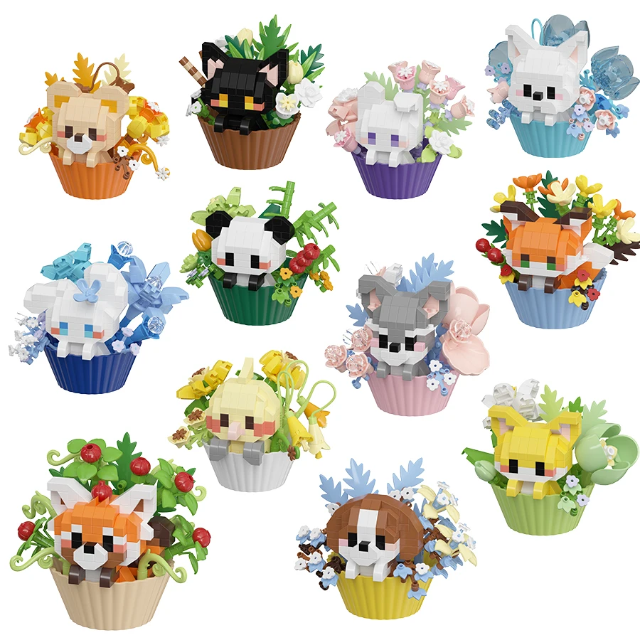Decoraciones Kawaii animales y plantas en