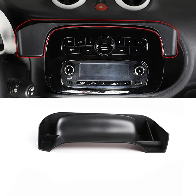 

For 2015-20 models smart 453 forfour fortwo W453 ABS black car front dashboard screen storage box accessories on both sides