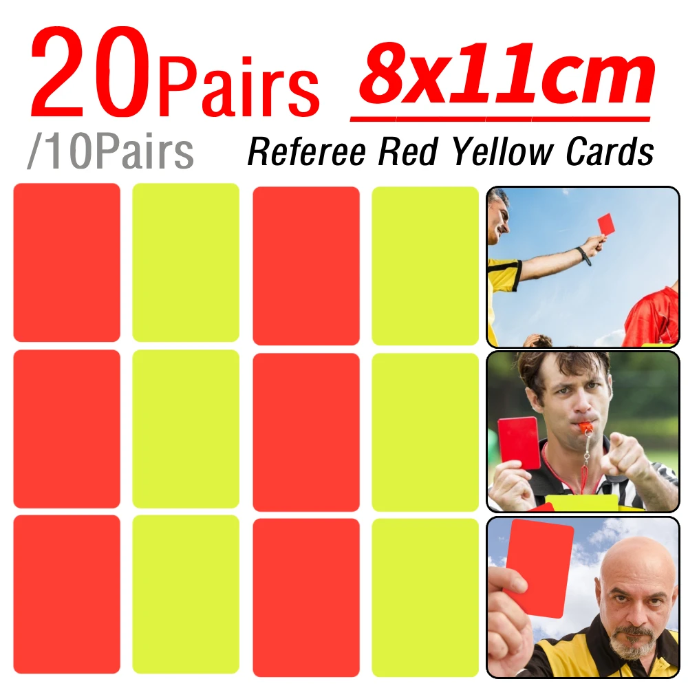 

10/20Pairs 8x11cm PVC Soccer Referee Red Yellow Cards Football Match Training Referee Tool Score Sheets Notebook Judge Cards
