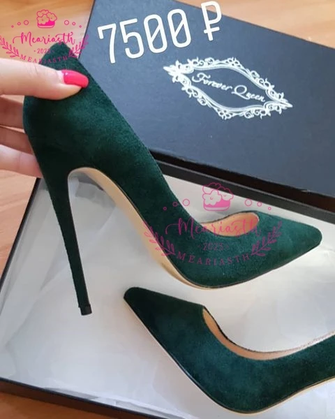Meariasth Suede leather Women Pointed Toe Elegant Stiletto Pumps Classic High Heel Shoes women 10cm 12cm Color Customize DRESS