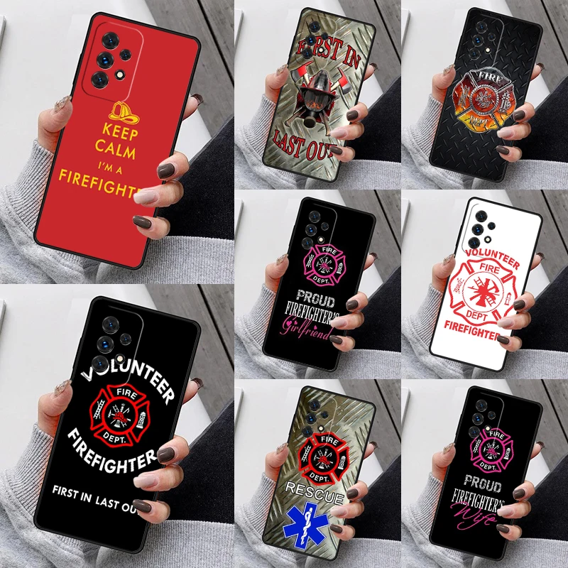 Firefighter Fireman Fire Helmet Phone Cases Funda For Samsung Galaxy A13 A53 A73 A12 A22 A32 A52 A51 A71 A80 A91 Coque