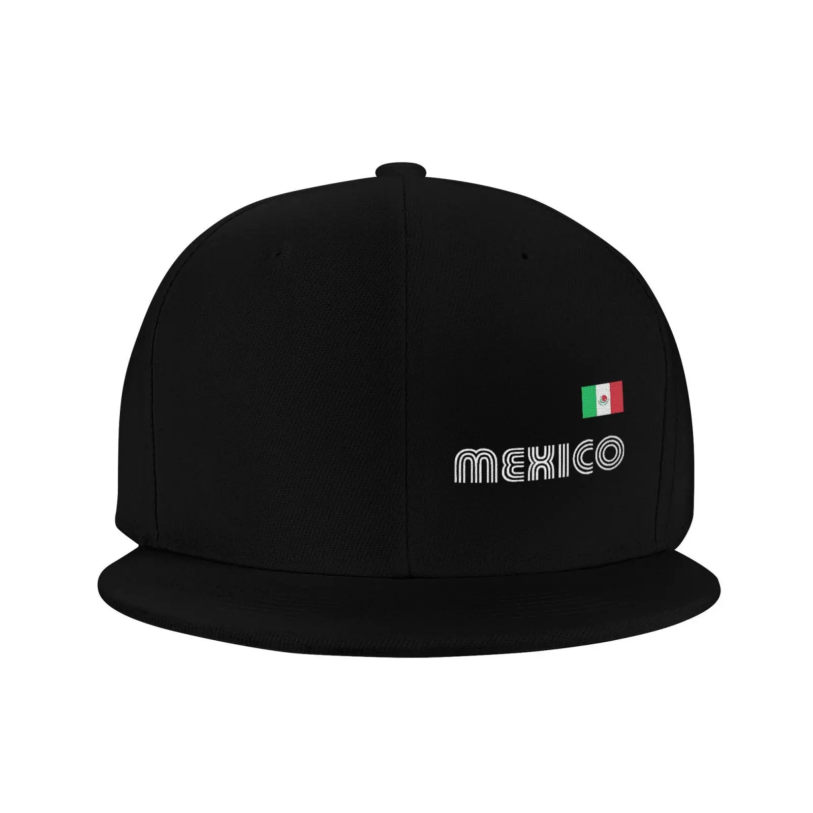 Mexico Flag Print Snapback Cap One Size Hip Hop Flat Brim Hat Unisex Casual Sun Hat for Men Women