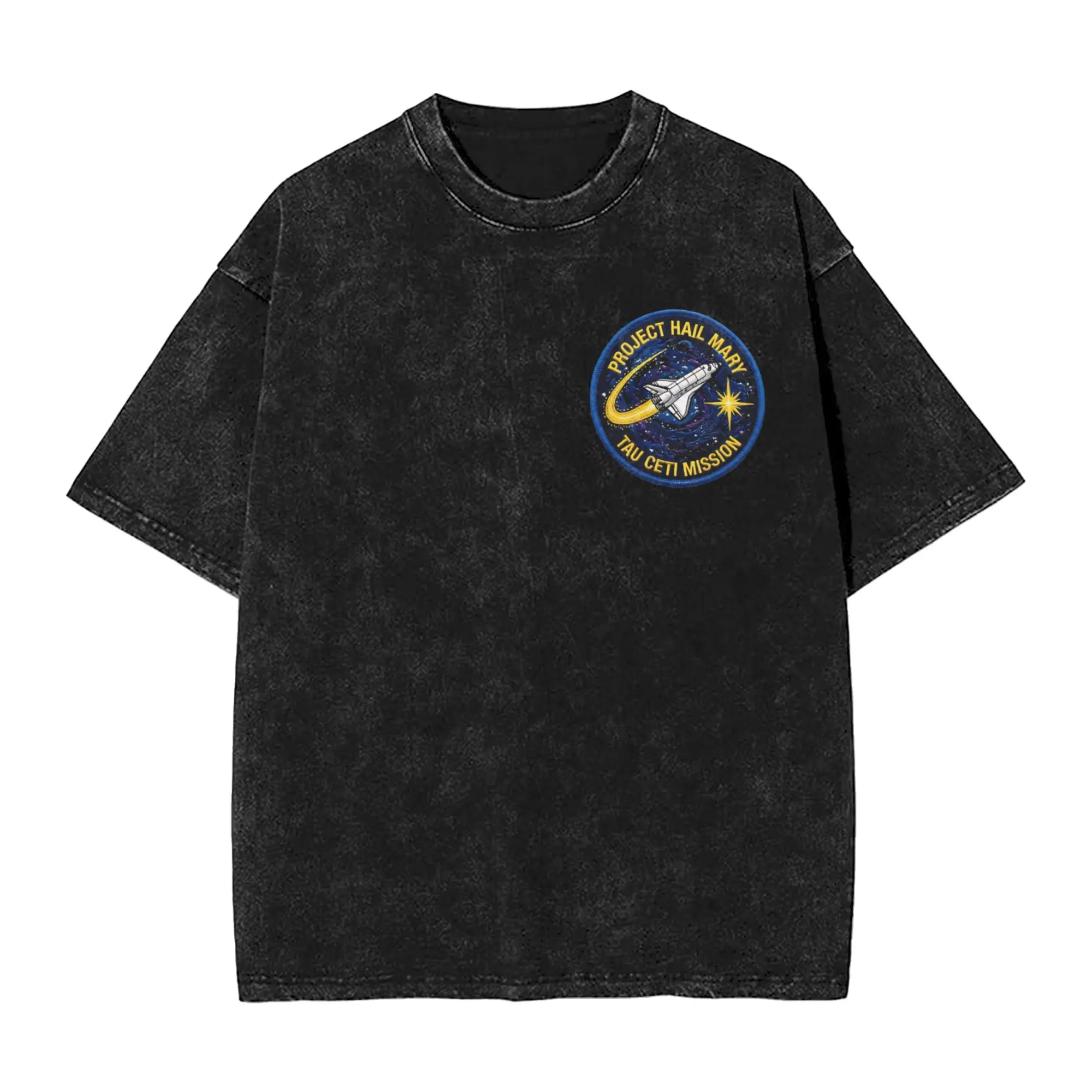 Project Hail Mary Tau Ceti Mission Patch T Shirt Men Cotton Vintage T-Shirts Round Neck Tee Shirt Short Sleeve Clothes Printed