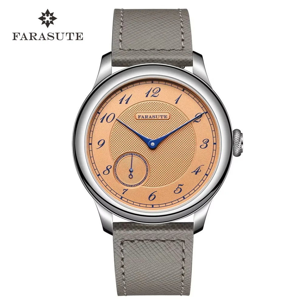 

FARASUTE винтажные часы с механизмом, мужские модные сапфировое стекло, дисплей запаса хода, 80 часов St17, ручные механические наручные часы