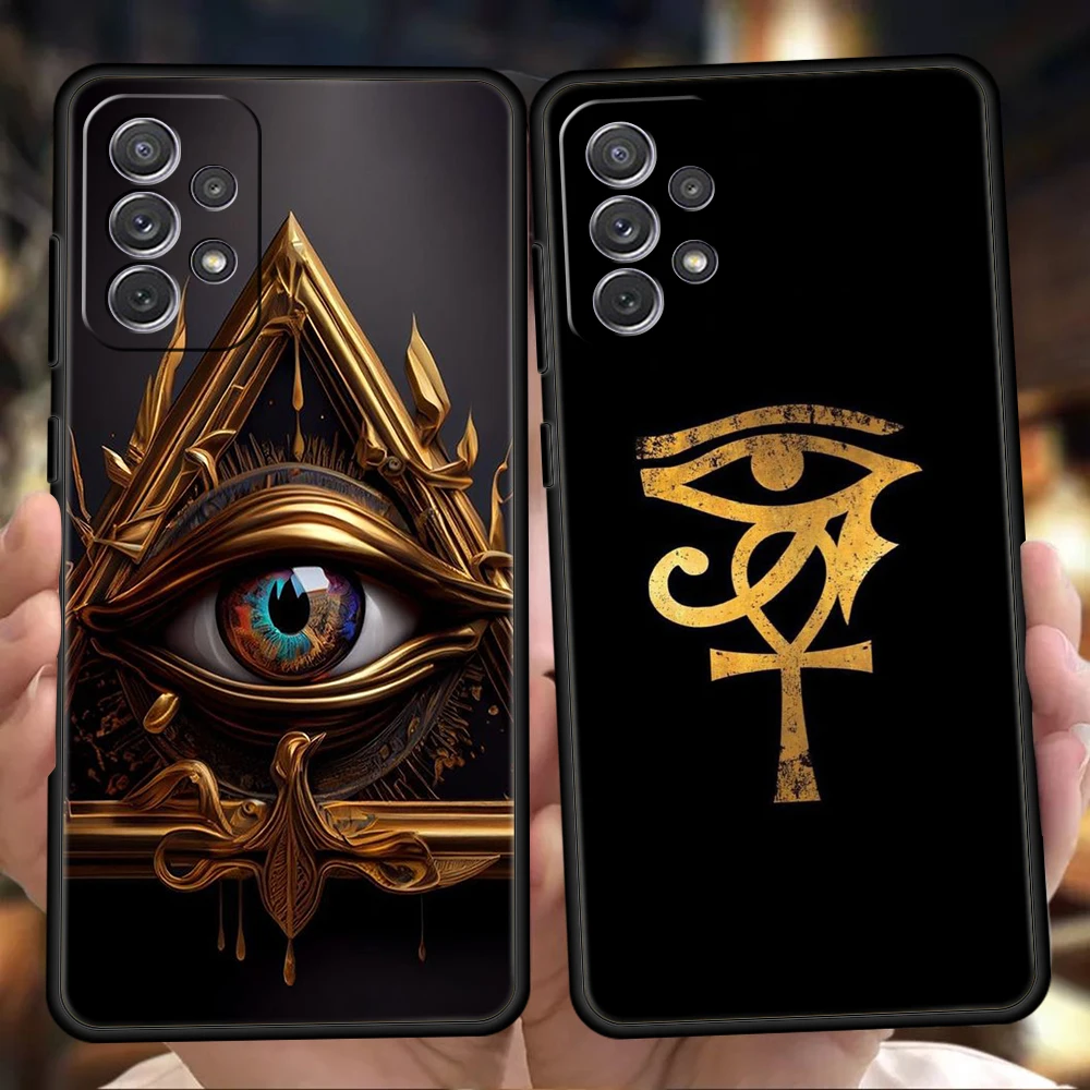 Sacred Eye Of Horus Egypt Fresco Phone Case Cover for Samsung Galaxy A13 A22 A32 A33 A52 A72 A11 A51 A71 A73 M31 5G Soft Shell