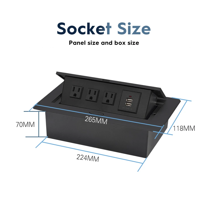 Wszystkie Panel aluminiowy wersja amerykańska ukryty typ gniazdo stołowe 3-drożny amerykański Standard 2USB opcja EUR uniwersalny dla meksyku