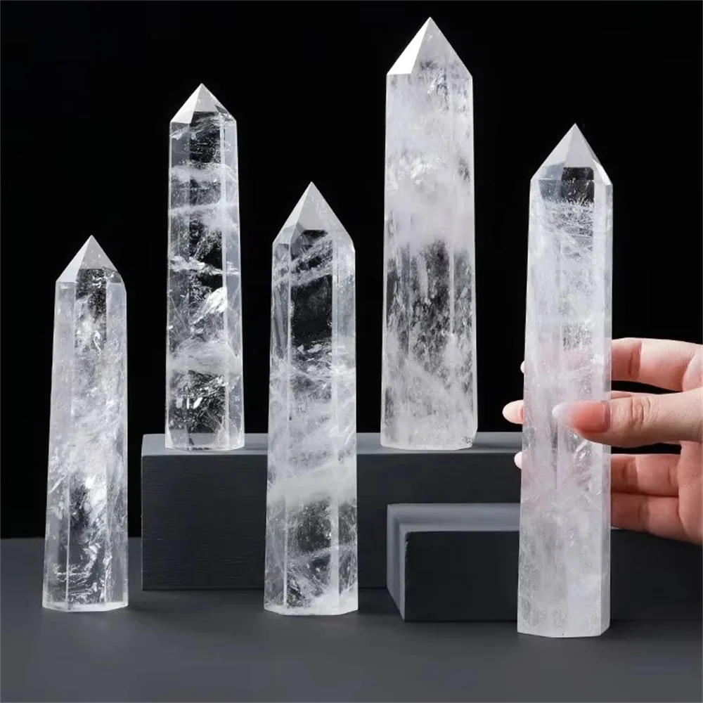 5-11cm Natural  clear crystal tower healing stones natural clear quartz crystal point tower for home decoration and Meditation