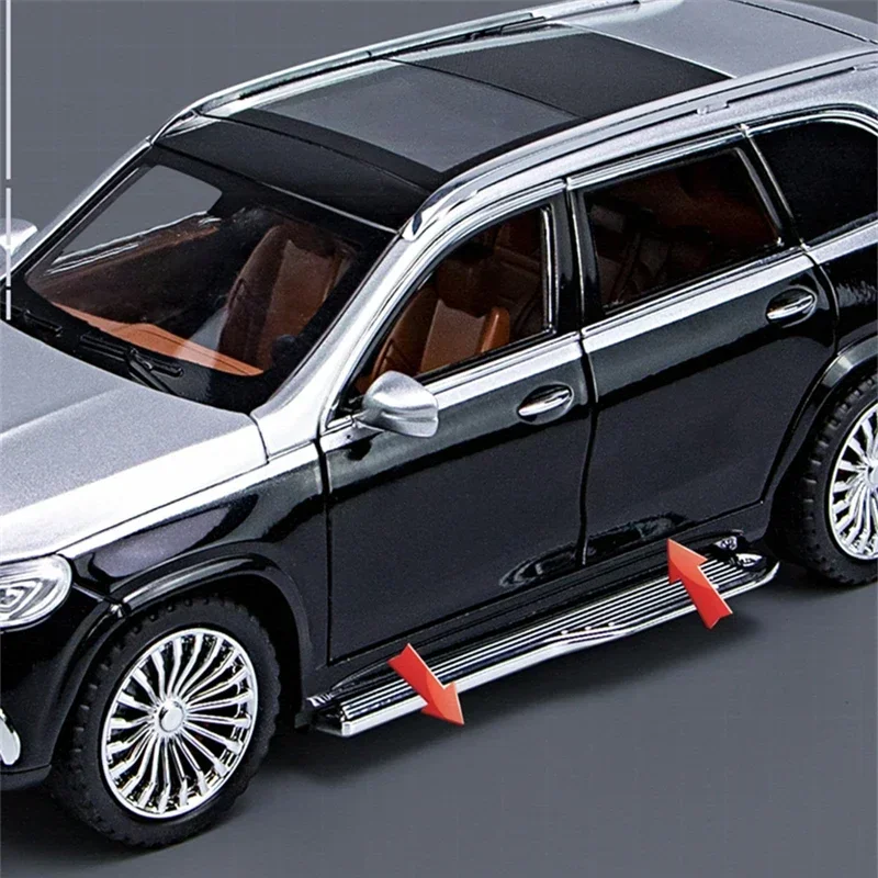 1:24 Maybach Gls Gls600 Gelegeerd Luxy Automodel Diecasts Metalen Speelgoedvoertuigen Auto Model Simulatie Geluid En Licht Kinderen Speelgoed Cadeau