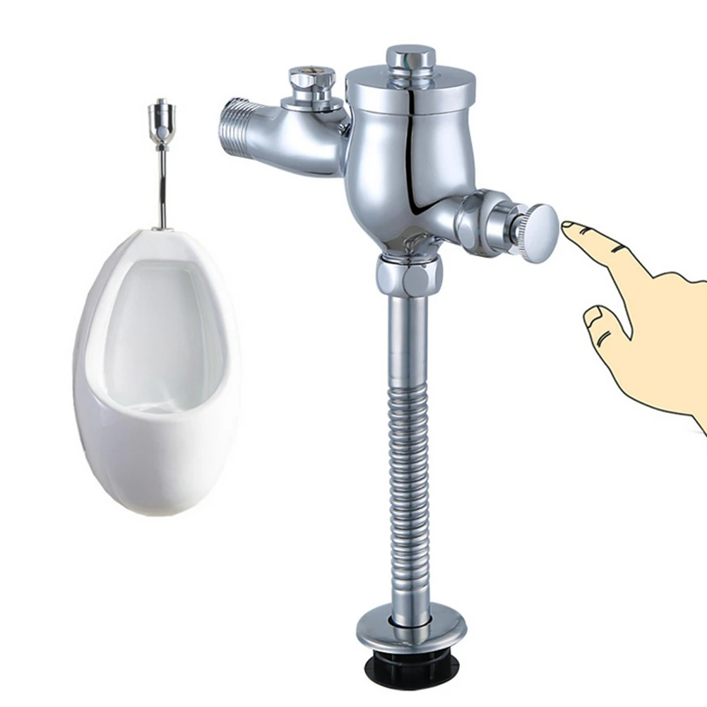 Automatic Shutoff Valve Time Delay Flush Valve Restroom Upgrade Chrome Finish User-Friendly Design Easy To Operate