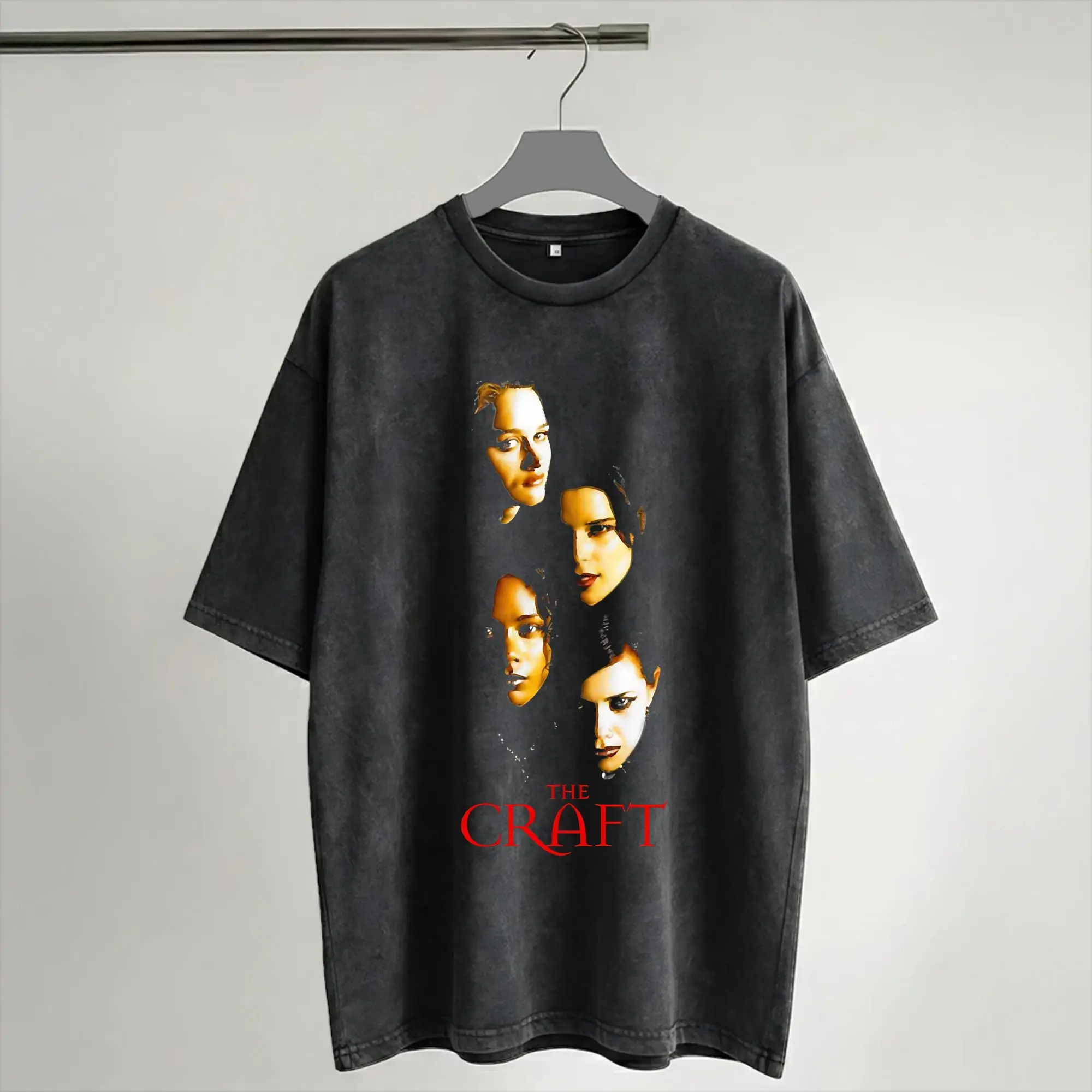 Harajuku Washed Shirt The Craft Movie Accessories Vintage T-Shirts Oversize  Streetwear Short Sleeve Graphic Printed Tee Shirt