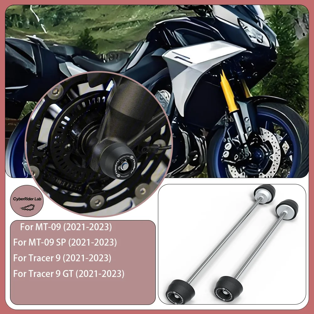 

For Yamaha MT-09/Tracer 9 Front & Rear Wheel Spindle Crash Guards - Anti-Crash Parts, Spindle Protectors
