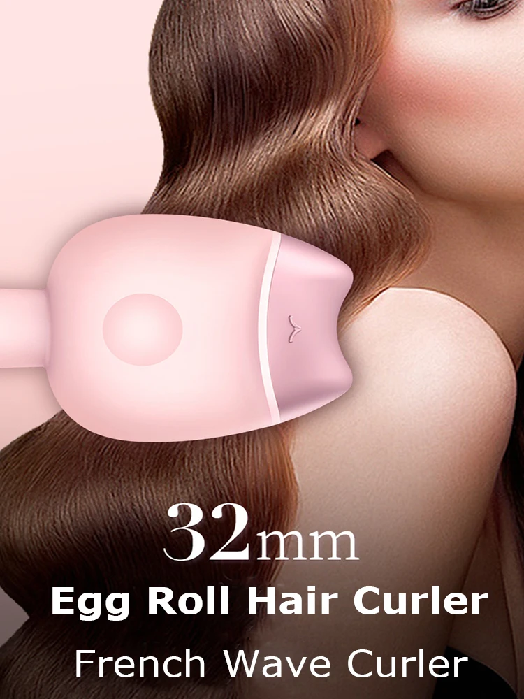 

32MM Professional Hair Curler Ceramic Curling Iron Big Wave Deep Wavy Splint Egg Rolls Electric Fast Automatic Hair Roller iron