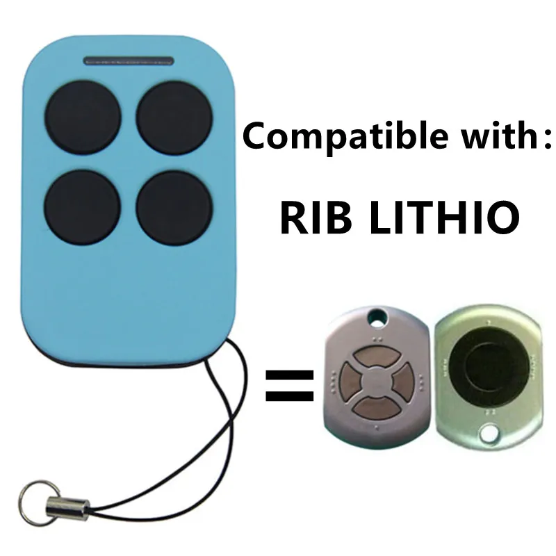 

For RIB LITHIO Garage Door Remote Control Replacement 433MHz Garage Door Command Door Opener Transmitter Garage Keychain Barrier