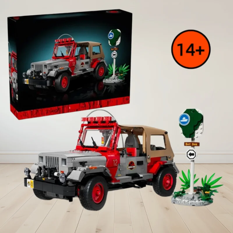 

2026 Hot Dinosaur Park Series Construction Blocks Wrangler Off-Road SUV Car DIY Assembly Toys Surprise Holiday Birthday Gifts