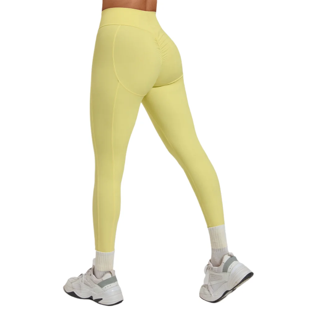 Women Butt Lift Yoga Leggings High Waist Scrunch Ruched Hip Tummy Control Quick Dry Soft Fabric Gym Running Cycling Fitness Pant