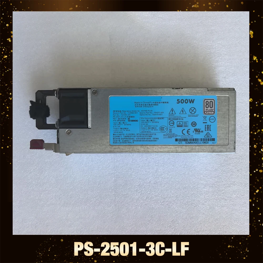 For H-P 580G9 HSTNS-PL40 HSTNS-PC40 500W server power supply 723594-001 754377-001 723595-201 720478-B21 PS-2501-3C-LF