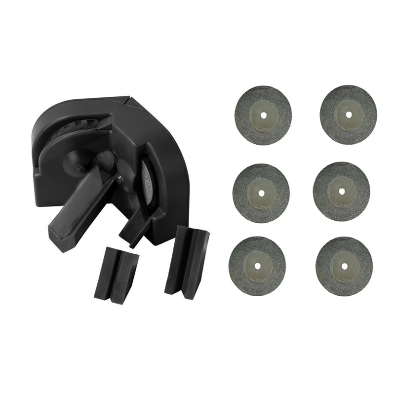 Black Multi-Functional Drill Bit Sharpener Tool With 6 Pcs Grinding Wheels