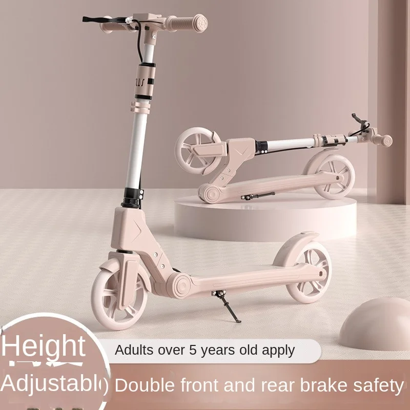 Adult Handbrake Scooter Urban Campus Children And Teenagers Foldable And Portable Two Wheeled Scooter For Work Patinete Infantil