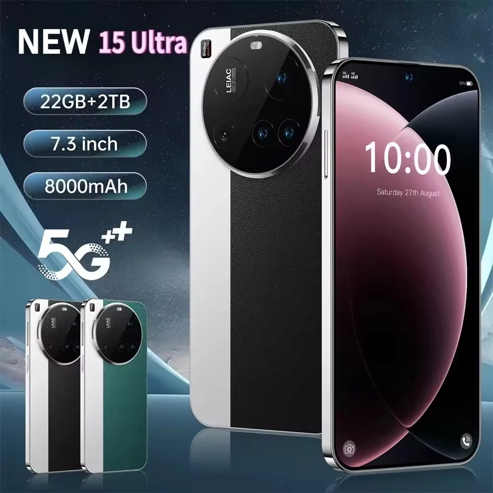 

15 Ultra Screen Protector For Cell Mobile Phone 8000mAh Smartphone Film For 5G Android 14 Cellphone 22GB+2TB Protection Film