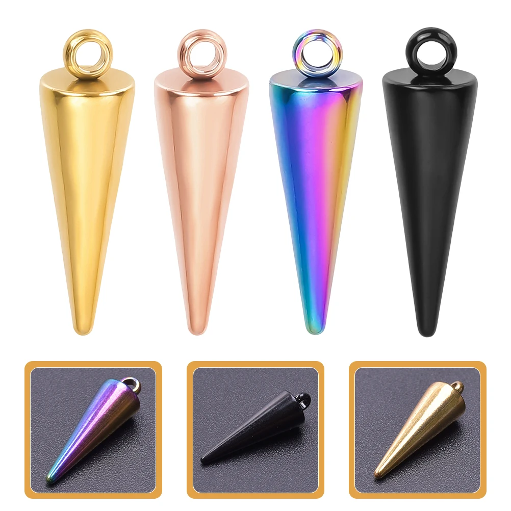 

16pcs Metal Cone Charms Elegant Pendant Neck Chain Ornament Diy Necklace Jewelry Gift For Women Vintage Clavicle Chain Cone